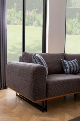 Sohva Luxus Olohuoneen Design 260cm Suuret sohvat 3 Istuinpaikkaa Harmaa Uusi