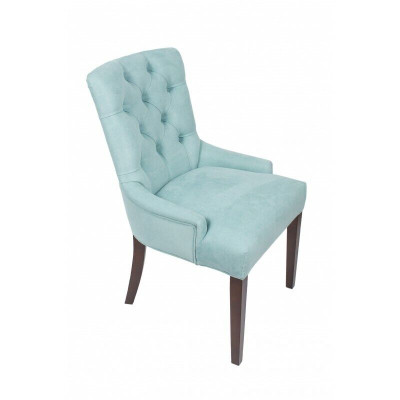 Vaaleansininen 4-joukkotuoli Design Chesterfield Istuinverhoillut tuolit