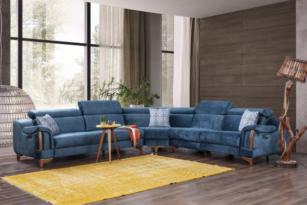 Sohva L-muoto Moderni Sininen Kulmasohva Sohva Olohuone Design Uudet Huonekalut