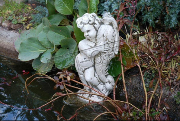 Puutarhahahmo Enkeli Fontaine 42cm Lampifiguuri Ihmiset Kivivalu