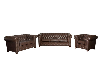 Chesterfield 3-istuttava sofa nahkasohva sohva istumasohva kolmen hengen sohva
