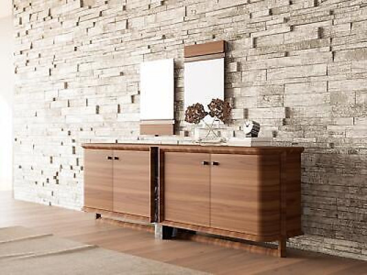 Luxus Komplett Sideboard 2x peilillä, design puukaappi ruokailuhuonekalut