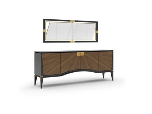 Luxus-sarjan ruokailuhuoneen sideboard peilin kanssa, moderni design, uudet huonekalut