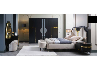 Vuode 2x Yöpyödän 3-osainen Setti Design Luxus Täydelliset Sets Makuuhuone Täydellinen