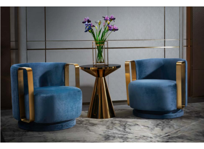 Sessel Blau Luxus Kangas Tekstiili Olohuone Uusi Luova Moderni Muotoilu
