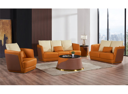 Asumismakasiini sohvaryhmä 3+2+1 istuinta nahkasohva sohvustoryhmä