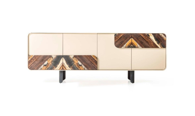 Tarjoilukaappi Sideboard Lipasto Beige Puu Moderni Huonekalut Kaappi Design
