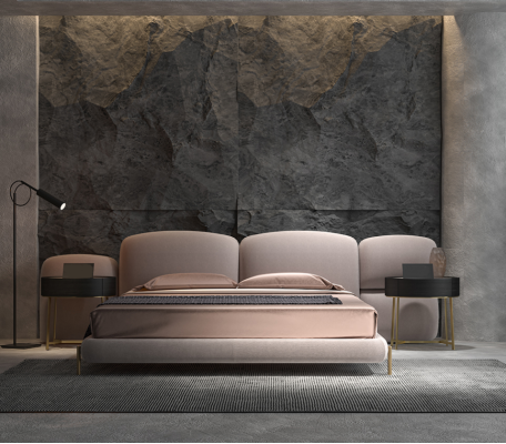Iso beige makuuhuone parisänky designeri leveä tekstiili pääty