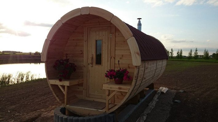 Sauna Saunafass Ulkosauna Puutarhasauna 590 x Ø 2,27 m Saunafass Rakennussarja