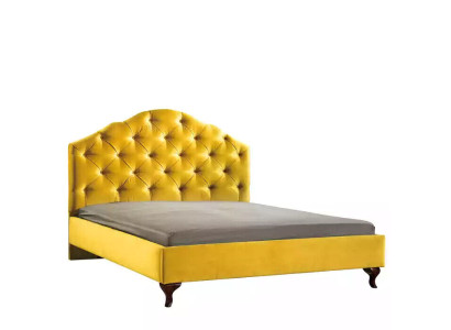 Chesterfield keltainen sänky makuuhuoneen vuoteet parisänky vaalea luksus