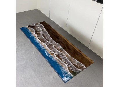 Moderni ruokapöytä epoksihuonekalujen suunnittelija epoksihartsipöytä 121x51cm