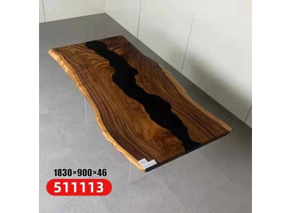 Pöytä Epoksihartsi Ruokapöytä Aito puu Kiinteä pöytä 183x90 Jokipöytä