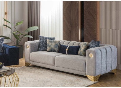 Pehmustettu sofa x2 3-paikkainen soja Tekstiili istuin Design sojat Moderni Uusi
