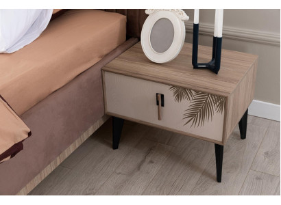 Beige yöpöytä Designer makuuhuonekalut Luksus puu yöpöydät
