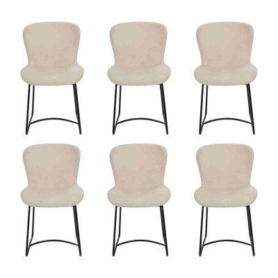 Ruokailuhuoneen tuoli Valkoinen 6x tuolia Ruokailuhuone Modernit tuolit Metalli Design