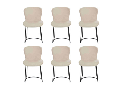 Ruokailuhuoneen tuoli Valkoinen 6x tuolia Ruokailuhuone Modernit tuolit Metalli Design