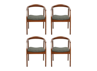 Moderni Ruskea Design Tuoli Olohuone Ruokailuhuone Puu 4x Tuoli Pehmuste Uusi