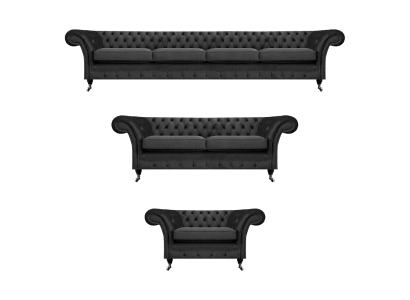 Kompletti Chesterfield-sohvasarja Sisustussohvasto Nojatuoli Olohuone 4+2+1