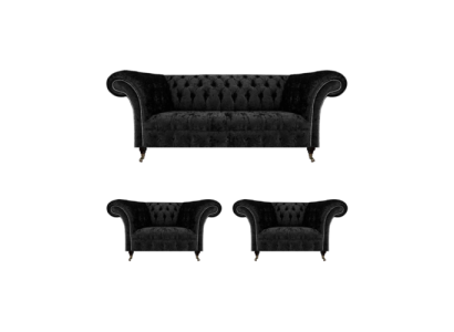 Olohuoneen sohvakokonaisuus Chesterfield sisustus Luxury kokonaisuus 2x nojatuolia