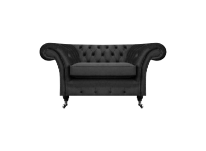 Uusi luksusverhoiltu olohuoneen tuoli Chesterfield musta sisustus