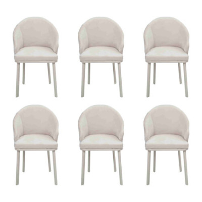 Ruokailutuoli Valkoinen 6x Tuolit Ruokailuhuone Modernit Tuolit Puu Design uusi