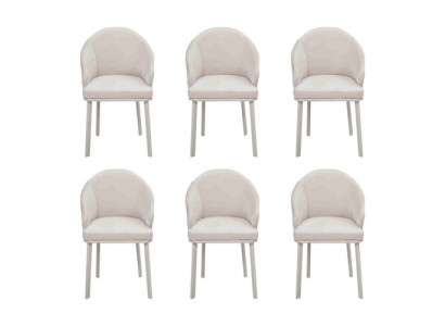 Ruokailutuoli Valkoinen 6x Tuolit Ruokailuhuone Modernit Tuolit Puu Design uusi