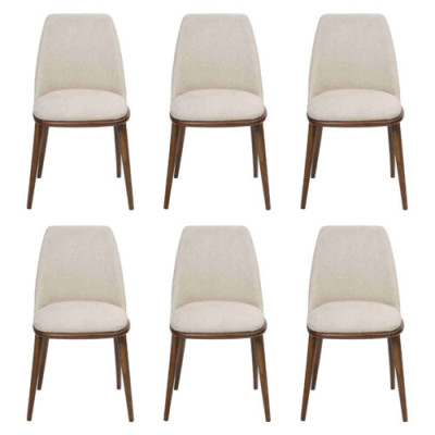 Moderni ruokailuryhmä valkoinen 6x tuolia puu huonekalut tuolit luxus design sisustus