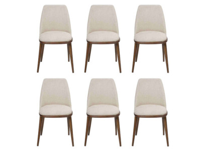 Moderni ruokailuryhmä valkoinen 6x tuolia puu huonekalut tuolit luxus design sisustus