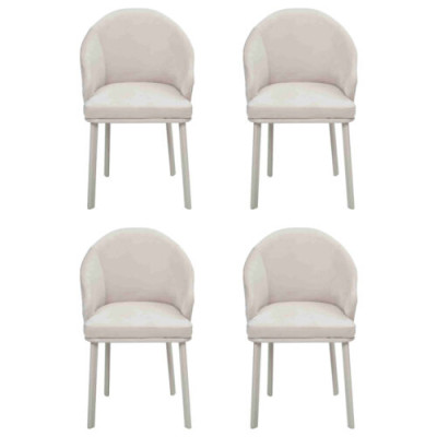 Ruokailutuoli Valkoinen 4x Tuolia Ruokailuhuone Modernit Tuolit Puu Design Uusi