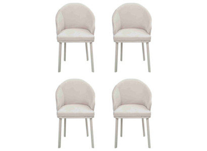 Ruokailutuoli Valkoinen 4x Tuolia Ruokailuhuone Modernit Tuolit Puu Design Uusi