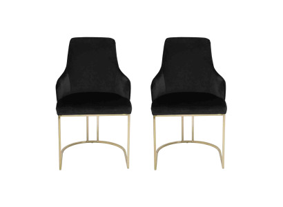 2x Musta ruostumaton teräs Luxus-ruokailutuoli 2-pakkaus