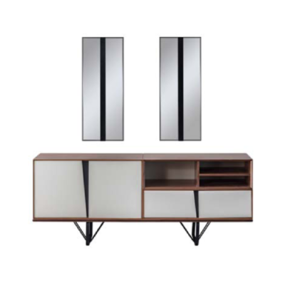 Kaappi Sideboard Lipasto Puukaappi Tarjoilukaappi Beige Puu Ruokailuhuone