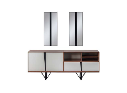Kaappi Sideboard Lipasto Puukaappi Tarjoilukaappi Beige Puu Ruokailuhuone