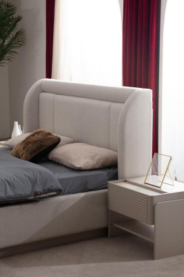 Ruostumaton teräs Luxus Chesterfield nahka sänky Tupla pehmuste Designer sängyt Hotelli