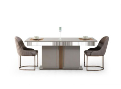 Tyylikäs ruokailusetti, sisältää ruokapöydän + 4 tuolia, beige, 5 osaa