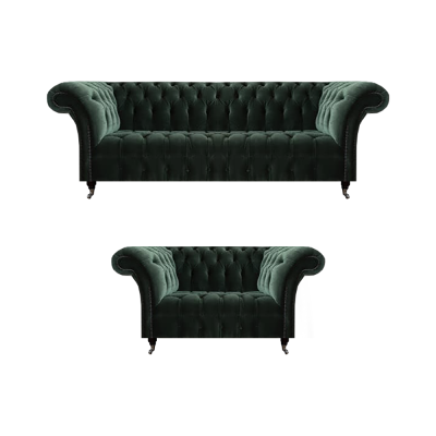 Luxus-sohva Kolmipaikkainen kahden hengen sohvakalustolla Chesterfield-sohvakalustot