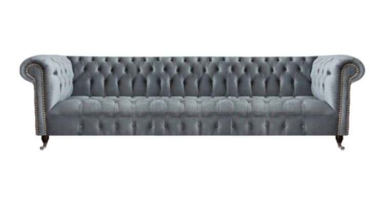 Chesterfield Luxus Neljän hengen soiva Harmaa Soppa Olohuonekalu