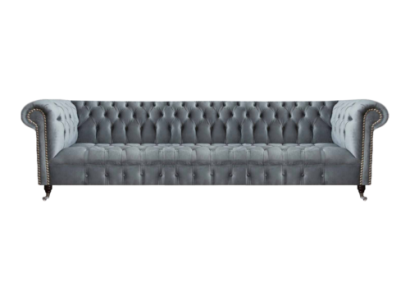 Chesterfield Luxus Neljän hengen soiva Harmaa Soppa Olohuonekalu