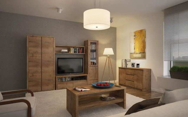 Olohuonekalusarja Design Olohuone Sideboard Hylly Seinähylly Lipasto Vitriini 5 osaa.