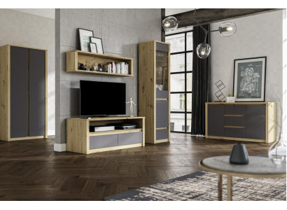 Asetuspöytä Low Board Sivukaappi Olohuone Sideboard Hylly 5-osainen sarja