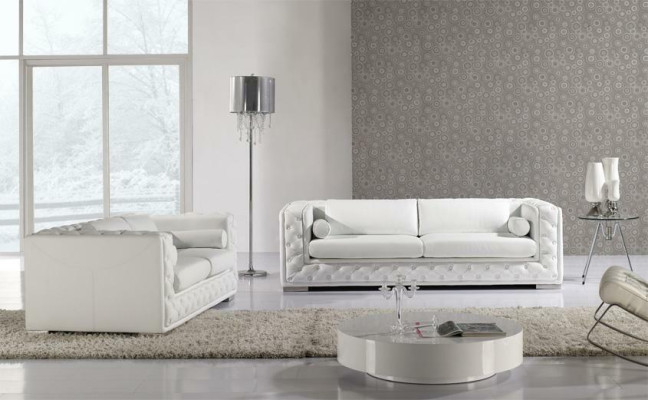 Johtajansohva Couch Asuinalue 3+2-paikkainen Garnituuri Design Deko Moderni sohva