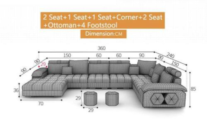 Iso sohva 4-istuttava Chesterfield-tyylinen verhoiltu sohvasarja nahka tekstiili musta