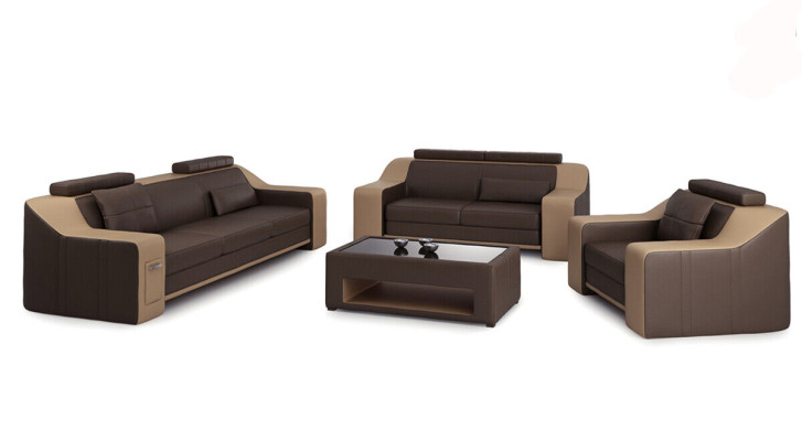 Noble Yellow Chesterfield asetti verhoilun huonekalut Textile -sohvat 3TLG -sarja