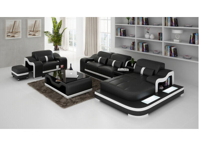 Asumismaisema Kulmasohva L-muotoinen Nojatuoli Sarja Sisustus Moderni Sofa Nahka