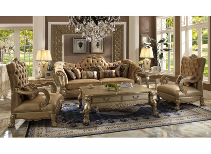 Sohvaryhmä 3+1+1 Istuinsohvasarja Päällystetty sohvakaluste Luxus Chesterfield