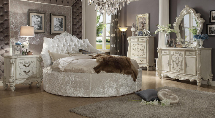 Pyöreät istuimet ja sänky Chesterfield -luksusverhoilu Pyöreät sängyt kangas tekstiili hotelli