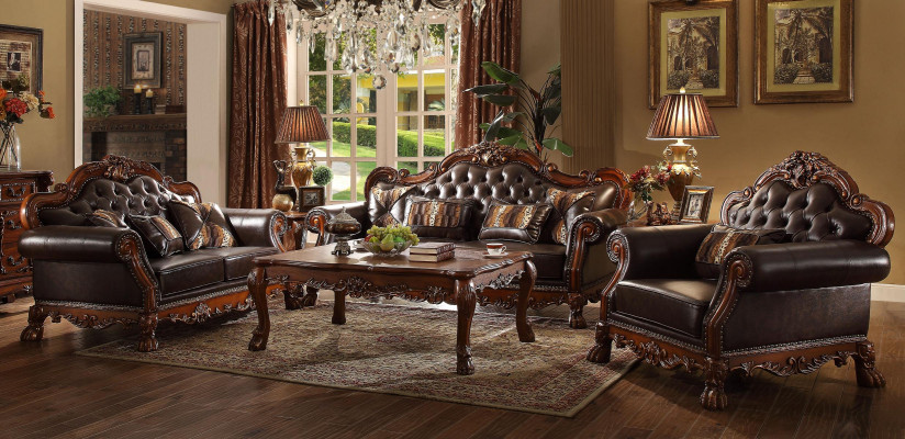 Luxus Chesterfield 3+2+1 -sohvaryhmä sohvapöydineen uusi sohvasti