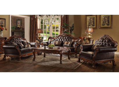 Luxus Chesterfield 3+2+1 -sohvaryhmä sohvapöydineen uusi sohvasti
