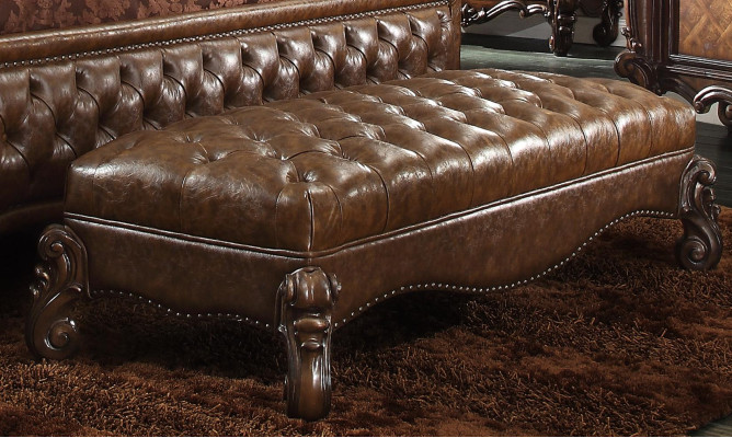 Chaiselongue antiikkityylinen sohvajakku lepotuoli nojatuoli chaise nahka barokki rokokoo uusi
