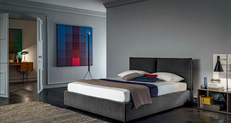Luxus Pehmuste Istuimen Kangas Muotoilu Sänky Makuuhuone Sängyt 180x200 cm Tekstiili Hotelli